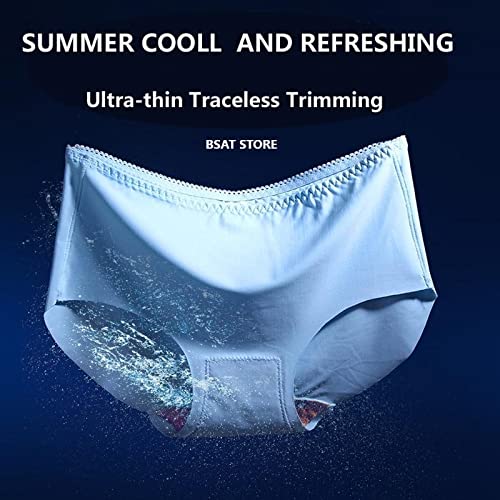 Women's Ice Silk Blend Invisible Lines No Show Hipster Panty (Multicolor, S) (Pack of 4)